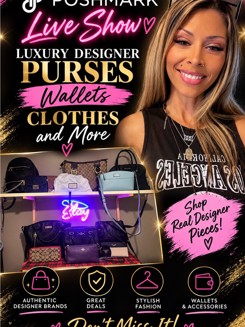 Live Show Notification-Designer Purses & Wallets Live Show-Tonight at 7pm!